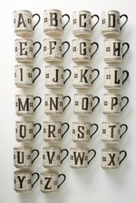 Slide View: 2: Bistro Tiled Margot Monogram Mug