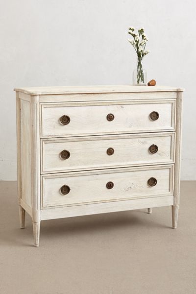 Washed Wood Three Drawer Dresser Anthropologie