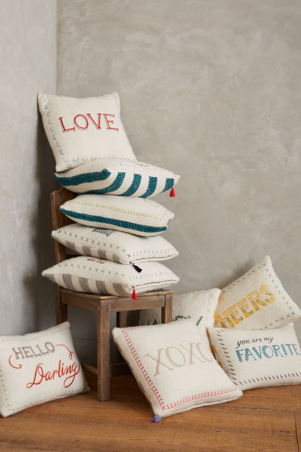 Merry Sentiments Pillow Anthropologie