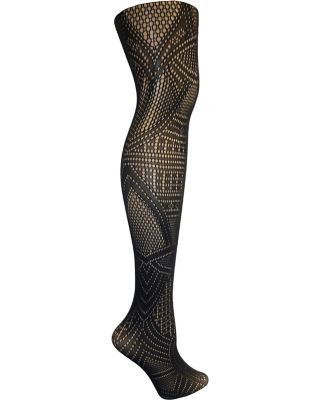 Fan Pattern Mesh Tights