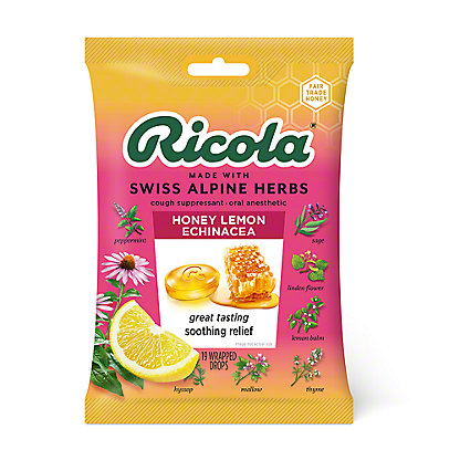 Ricola Cough Suppressant Throat Drops, Honey Lemon with ...