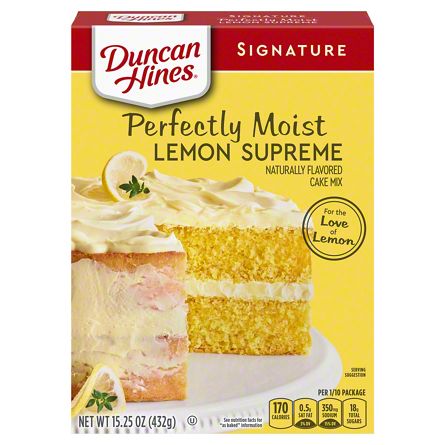 Duncan Hines Signature Perfectly Moist Lemon Supreme Cake Mix, 15.25 oz ...