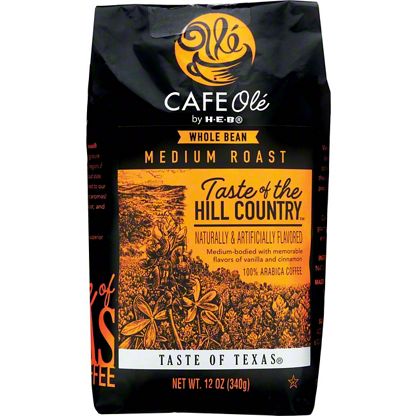 Cafe Ole By H E B Taste Of The Hill Country Medium Roast Whole Bean Coffee 12 Oz Central Market