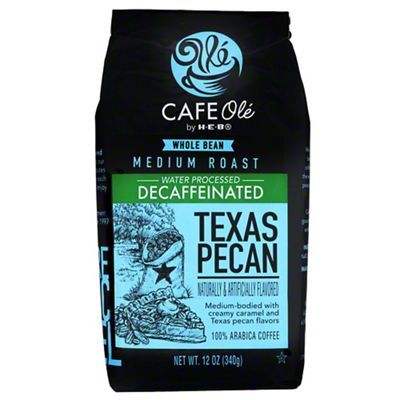 Cafe Ole By H-E-B Texas Pecan Decaf Medium Roast Whole Bean Coffee, 12 ...