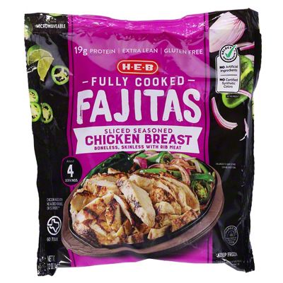 H-E-B Fully Cooked Frozen Seasoned Chicken Breast Fajitas, 12 Oz | Joe ...