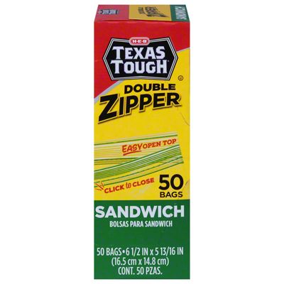 H-E-B Texas Tough Double Zipper 2-Gallon Freezer Bags - Shop Storage Bags  at H-E-B