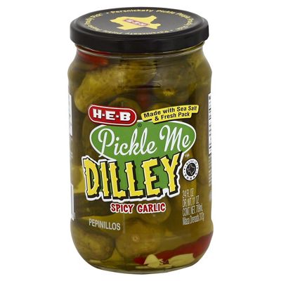 H-E-B Pickle Me Dilley Spicy Garlic Pickles, 24 Oz | Central Market ...