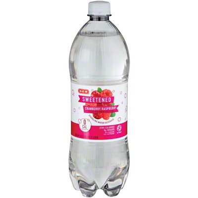 H-E-B Sweetened Cranberry Raspberry Sparkling Water Beverage, 1 L ...