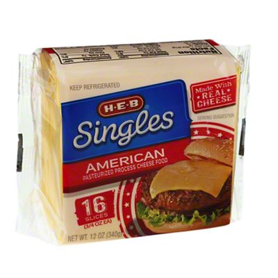 H-E-B Singles American Sliced Cheese, 16 ct, 12 oz | Joe V's Smart Shop ...