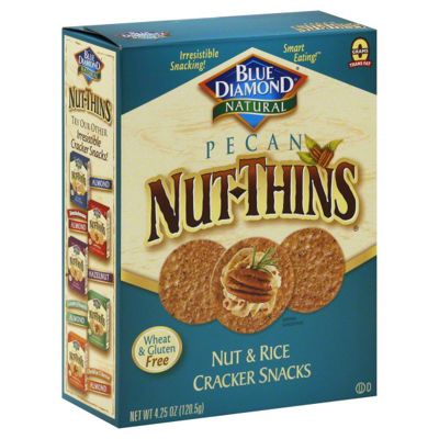 Blue Diamond Nut-Thins Pecan Nut & Rice Cracker Snacks, 4.25 Oz ...