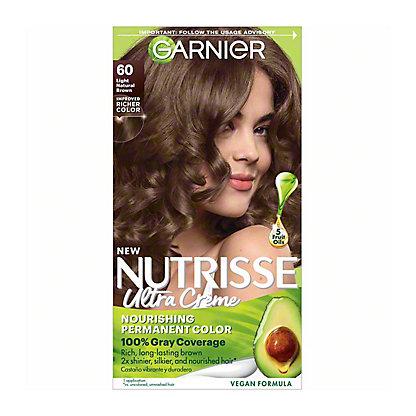 Garnier Nutrisse Nourishing Hair Color Creme 60 Light Natural Brown  (Acorn), 1 kit | Joe V's Smart Shop | Low Prices & Quality Groceries