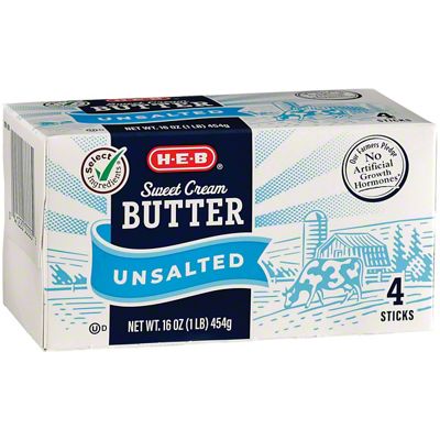 H-E-B Select Ingredients Sweet Cream Unsalted Butter, 4 Ct – Central Market