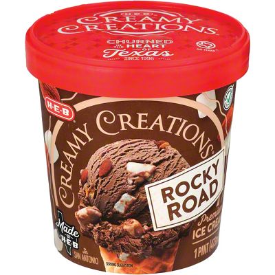 H-E-B Creamy Creations Rocky Road Ice Cream, 1 Pt – Central Market