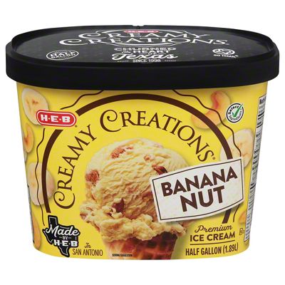 H-E-B Creamy Creations Banana Nut Ice Cream, 1/2 gal | Joe V's Smart ...