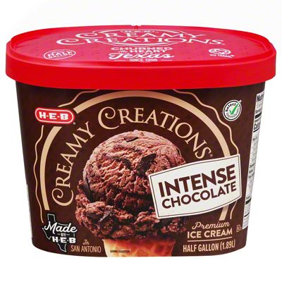 H-E-B Select Ingredients Creamy Creations Intense Chocolate Ice Cream ...