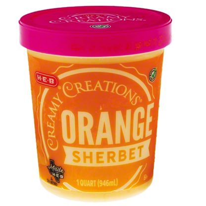 H-E-B Select Ingredients Creamy Creations Orange Sherbet, 1 qt ...