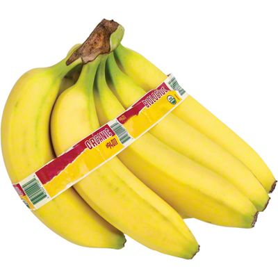 Bunch of fresh bananas in the organic food market Stock Photo