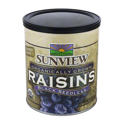 Sunview Organic Black Seedless Jumbo Size Raisins, 15 oz | Central ...