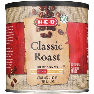 H-E-B Classic Roast Medium Ground Coffee, 39 Oz | Joe V's Smart Shop ...