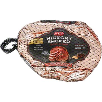 H-E-B Fully Cooked Bone-in Hickory Smoked Spiral Sliced Ham - Brown ...