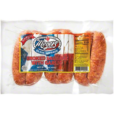 Meyer's Pork Smoked Sausage Links - Garlic, 6 ct | Central Market ...