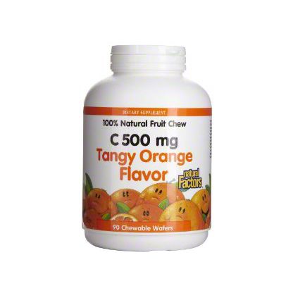 Natural Factors Tangy Orange Vitamin C 500 mg Chewable Wafers , 90 ct ...