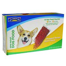 Semi moist store dry dog food