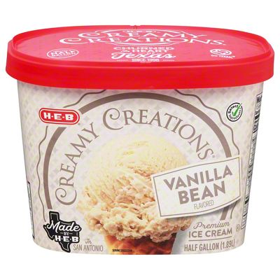 H-E-B Creamy Creations Vanilla Bean Ice Cream, 1/2 Gal | Central Market ...