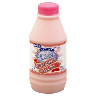 H-E-B Low Fat Strawberry 1% Milk, 1 Pt – Central Market