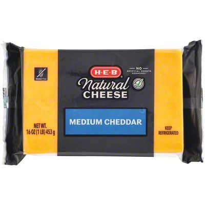 H-E-B Select Ingredients Medium Cheddar Cheese, 16 Oz – Central Market