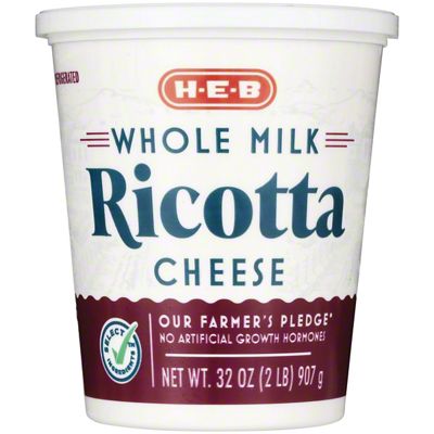 H-E-B Whole Milk Ricotta Cheese, 32 Oz | Central Market - Really Into Food