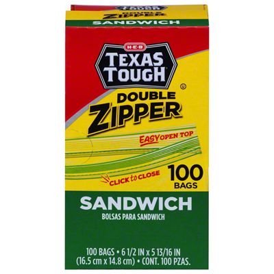 H-E-B Texas Tough Double Zipper Pint Freezer Bags, 25 ct