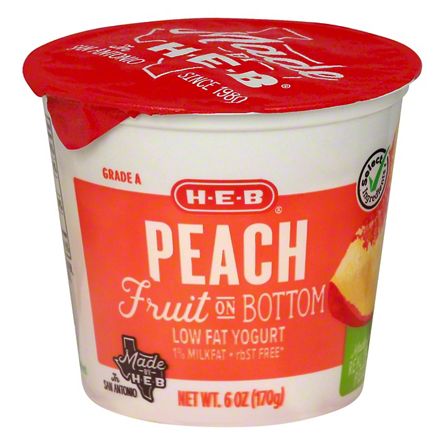 H-E-B Fruit on the Bottom Low-Fat Yogurt - Peach, 6 oz | Central Market ...