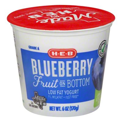 H-E-B Fruit on the Bottom Low-Fat Blueberry Yogurt, 6 oz | Central ...