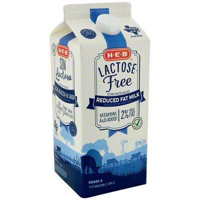 H-E-B Select Ingredients Lactose Free 2% Reduced Fat Milk, 1/2 Gal ...