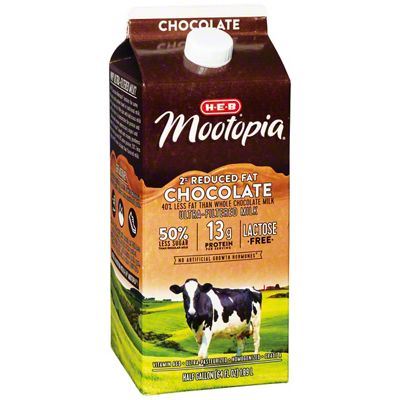 H-E-B Mootopia Lactose-Free 2% Reduced Fat Chocolate Milk, 1/2 Gal ...