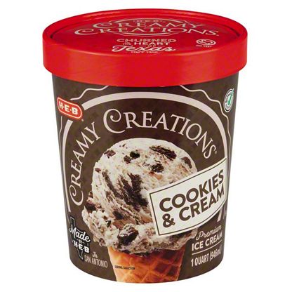 H-E-B Select Ingredients Creamy Creations Cookies & Cream Ice Cream, 1