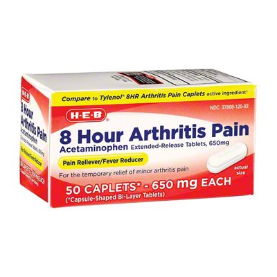 H-E-B Arthritis Pain Relief Acetaminophen 650 Mg Caplets, 50 Ct ...