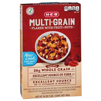 H-E-B Select Ingredients Multi-Grain Flakes With Fruits & Nuts Cereal ...