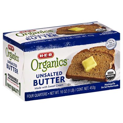 H-E-B Organics Unsalted Butter, 16 Oz – Central Market