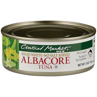 Central Market No Salt Added Solid White Albacore Tuna, 5 Oz | Central ...