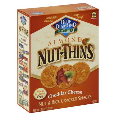 Blue Diamond Almond Nut Thins Cheddar Cheese Cracker, 4.25 Oz – Central ...