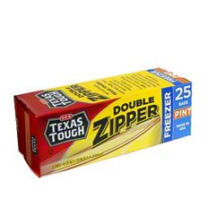 H-E-B Texas Tough Double Zipper Pint Freezer Bags, 25 ct