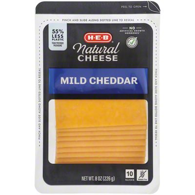 H-E-B Select Ingredients Mild Cheddar Cheese, Thin Slices, 10 Ct ...