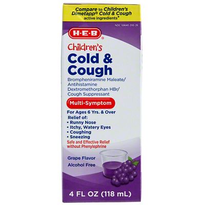 H-E-B Children’s Cold & Cough Multi-Symptom Liquid – Grape, 4 oz | Joe ...