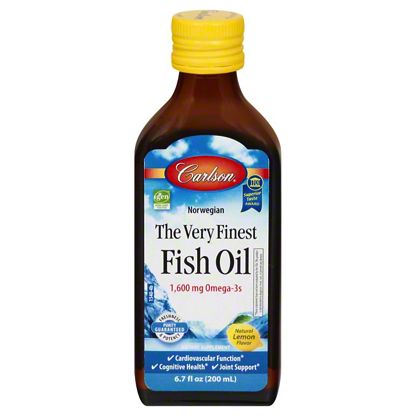 Carlson The Very Finest Natural Lemon Flavor Omega-3 Fish Oil Liquid, 6