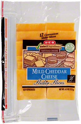 H-E-B Select Ingredients Mild Cheddar Slider Slices, 12 Ct | Central ...