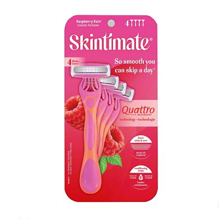 Skintimate Raspberry Rain 4-Blade Disposable Razor, 4 ct Central