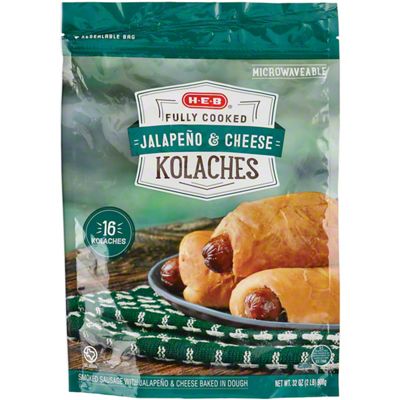 H-E-B Fully Cooked Frozen Kolaches - Sausage, Jalapeno & Cheese, 16 Ct ...