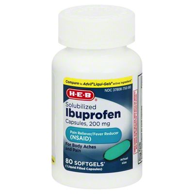 H-E-B Ibuprofen 200 Mg Softgels, 80 Ct – Central Market